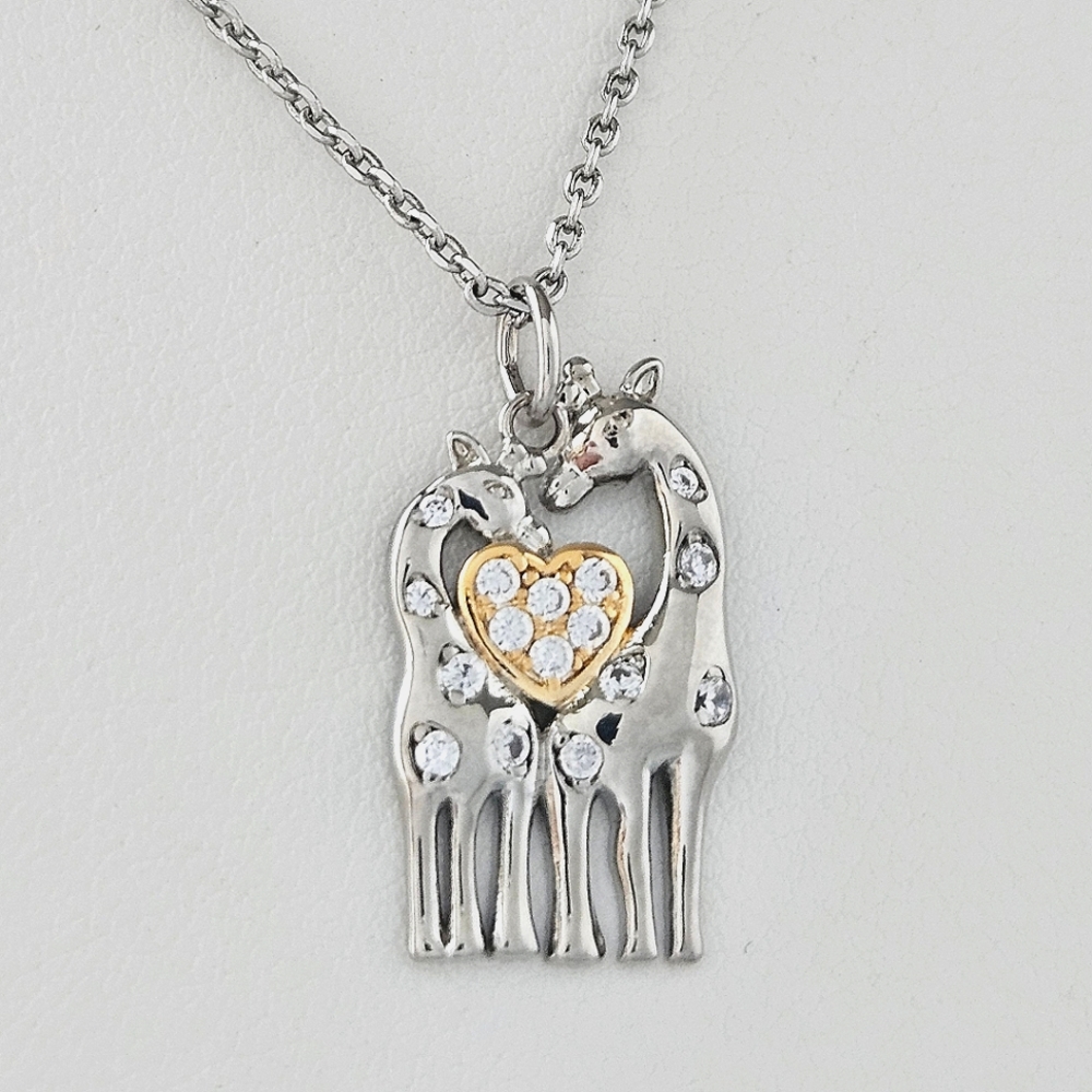 Giraffe Heart Necklace, Charmed Aroma Giraffe Collection
